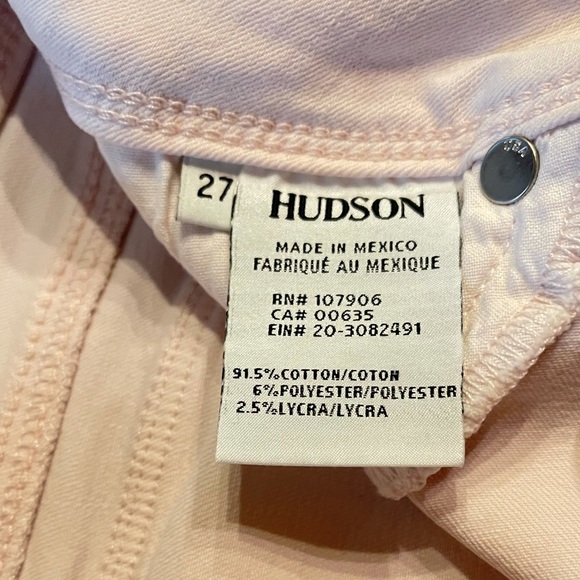 Hudson Cropped Jeans Blush Pale Pink Ginny Crop Cuffed New - Picture 9 of 9